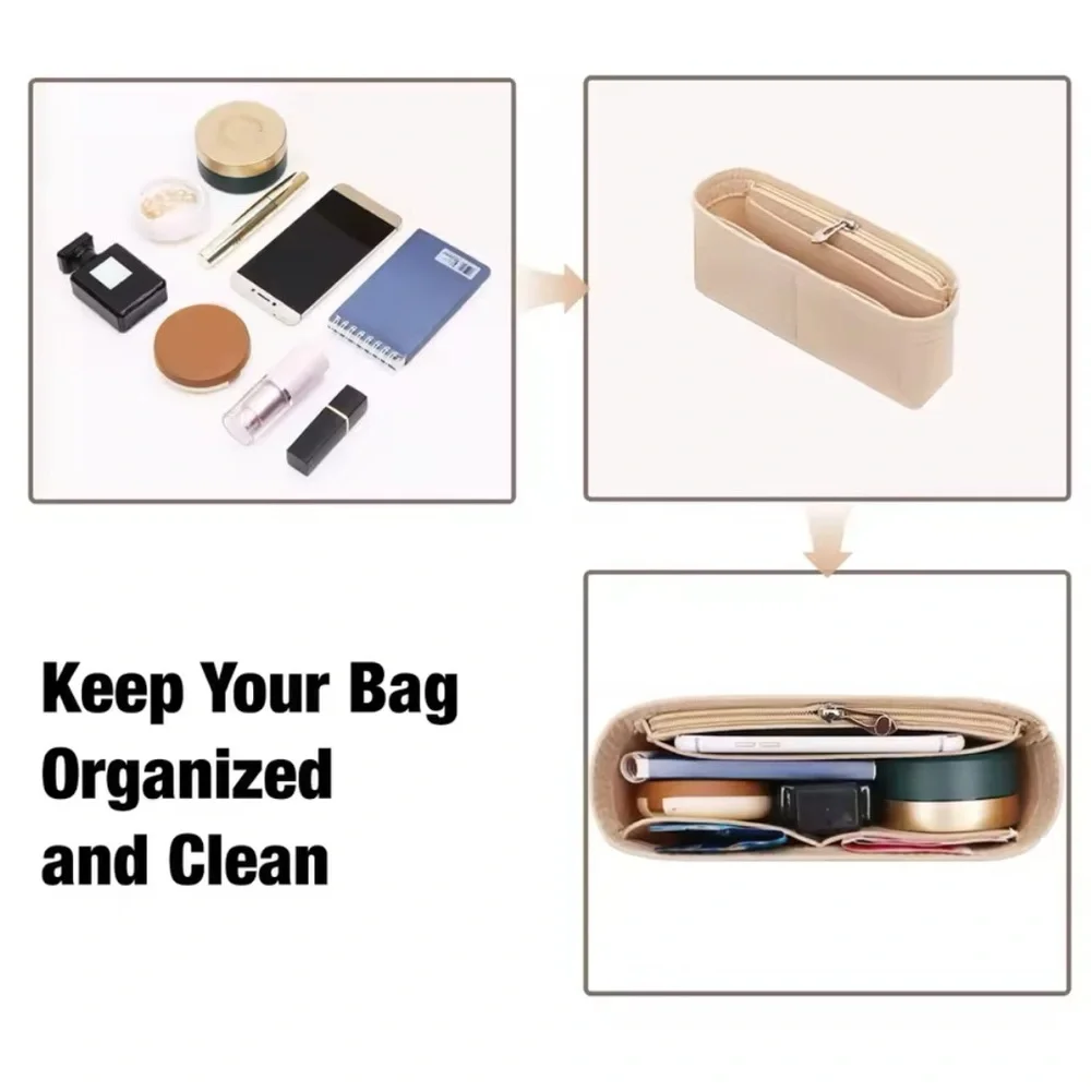 Longchamp Le Pliage Mini Pouch Felt Purse Handbag Bag Insert Organizer